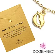 Dogeared 立體嘴唇 Make a wish 勇敢冒險不留遺憾 金色許願手鍊附原廠盒