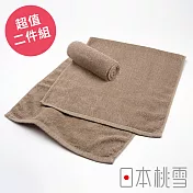 【日本桃雪】運動綁頭毛巾超值兩件組 (淺咖啡色) | 鈴木太太公司貨