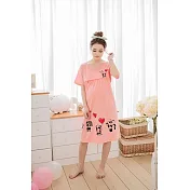 時尚外出孕婦裝哺乳裙居家睡衣哺乳衣/月子服/短袖哺乳睡衣/媽咪夏裝衣/餵奶衣/L粉紅小熊