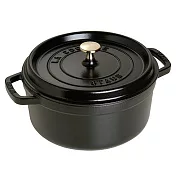Staub圓形鑄鐵鍋 22cm 2.6L 黑色 法國製