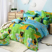 義大利Fancy Belle X Malis《大自然的淋浴》雙人四件式防蹣抗菌舖棉兩用被床包組