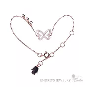 【安垛小姐】Endro手作輕珠寶 蝴蝶水晶手鍊 (鍍玫瑰金) 925純銀