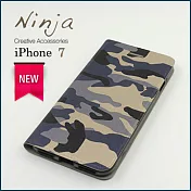 【東京御用Ninja】Apple iPhone 7（4.7吋）經典迷彩布紋保護皮套（迷彩藍）