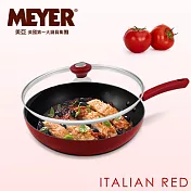 【MEYER】美國美亞義大利紅耐磨不沾單柄炒鍋30CM(含蓋)