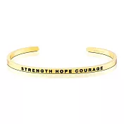 MANTRABAND 美國悄悄話手環 STRENGTH HOPE COURAGE 力量希望勇氣 金色