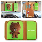 【LINE FRIENDS】絨毛多功能遮陽板置物夾(熊大BROWN) (台灣製)