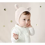 Happy Prince Judith小熊毛線帽(粉灰) 韓國製6-12M粉