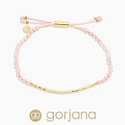 GORJANA POWER GEM 平衡骨 玫瑰金墜 玫瑰粉水晶手鍊 可調式 愛情滋養平靜