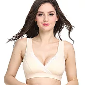 交叉型哺乳內衣．無鋼圈哺乳內衣/瑜珈內衣/運動內衣/睡眠內衣2XL素面膚