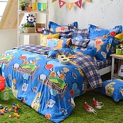 義大利Fancy Belle《熊比冒險趣》雙人貢緞四件式防蹣抗菌舖棉兩用被床包組