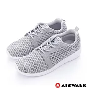AIRWALK(男)- 比麗 蜂巢式格紋洞洞休閒慢跑鞋9灰