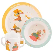 【安垛小姐】法國 Moulin Roty Tartempois_ 安全杯盤禮盒組 (盤、碗、杯三件組)