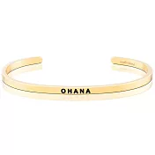 MANTRABAND 美國悄悄話手環 OHANA 一輩子的家人與支持 夏威夷文版 金色