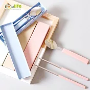 Conalife 小麥環保不鏽鋼餐具組粉紅+綠色