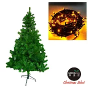 台灣製造 6呎 / 6尺(180cm)豪華版綠聖誕樹 (不含飾品)+100燈LED燈2串(附控制器跳機)-黃光 YS-GT06501