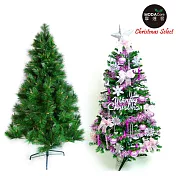 台灣製 6呎 / 6尺(180cm)特級綠松針葉聖誕樹 (+飾品組)(不含燈)-飾品銀紫色系YS-GPT06003