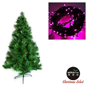 台灣製造 6呎 / 6尺(180cm)特級綠松針葉聖誕樹 (不含飾品)+100燈LED燈2串(附控制器跳機)-粉紅光YS-GPT06501