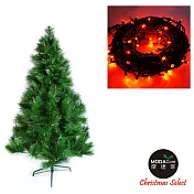 台灣製造 6呎 / 6尺(180cm)特級綠松針葉聖誕樹 (不含飾品)+100燈LED燈2串(附控制器跳機)-紅光YS-GPT06501
