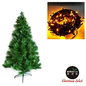 台灣製造 6呎 / 6尺(180cm)特級綠松針葉聖誕樹 (不含飾品)+100燈LED燈2串(附控制器跳機)-黃光YS-GPT06501