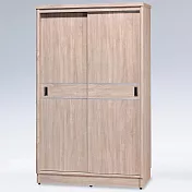 Homelike 喜家居4x7尺附鏡推門衣櫃-梧桐色(1640) 梧桐色