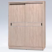 Homelike 喜家居5x7附鏡推門衣櫃-梧桐色(1641) 梧桐色