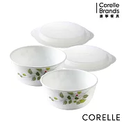 【美國康寧 CORELLE】綠野微風4件式麵碗組 (D03)