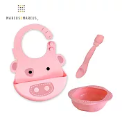 【MARCUS＆MARCUS】動物樂園餵食禮盒組-粉紅豬(粉)
