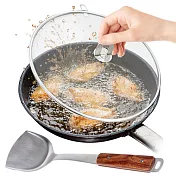 Artist精選 304不鏽鋼花梨木柄鍋鏟+防噴油專用鍋蓋/網蓋33CM