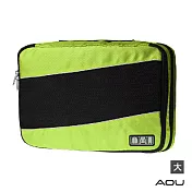 AOU 透氣輕量旅行配件 萬用包 露營收納包 多功能裝備工具袋 雙層衣物收納袋 單入-大(多色任選)66-037A 綠