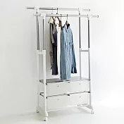 Peachy Life 日系雙桿附四抽收納衣架/掛衣架
