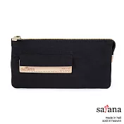 satana - 多夾層拉鍊長夾 - 黑色