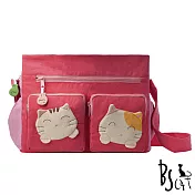 ABS貝斯貓 可愛貓咪拼布 肩背包 斜揹包 88-217粉紅