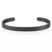 MANTRABAND 美國悄悄話手環 BE THE CHANGE 成為更好的自己 男款 寬版霧面黑