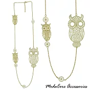 【摩達客】貓頭鷹金色長項鍊