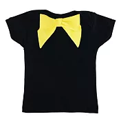加拿大Electrik Kidz 黑色素色T恤with黃色蝴蝶結4-5Y