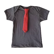 加拿大Electrik Kidz 鐵灰素色T恤with紅色小領帶6-12M