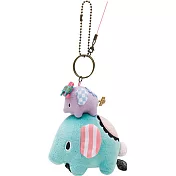 San-X 魔幻馬戲團條紋象故鄉系列毛絨吊飾。條紋象