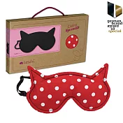 【德國萊思綺Leschi】舒緩疲勞熱敷/冷敷眼罩(貓女造型 -紅底白點)