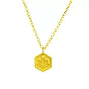 Dogeared token of beginnings 完美六邊形金色項鍊 手工浮雕蓮花