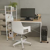 Peachy Life 可調式機能層架工作桌/電腦桌/書桌(2色可選)原木搭白腳