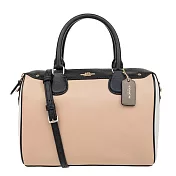 預購【COACH】雙拼色手提斜跨包 F57498(乳白)