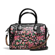 預購【COACH】碎花拼接波斯頓包F57882(黑)