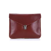 預購【O-ni O-ni】真皮包蓋式手拿包男士方型簡約款插袋包MSGJ-8061-暗紅色