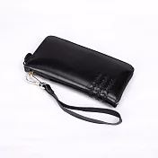 預購【O-ni O-ni】真皮新款多功能手拿包男士長方編織包夾式包MSGJ-9018(2色可選)黑色