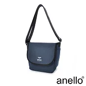 【日本正版anello】獨特混色花紋郵差小包 《深藍 NV》