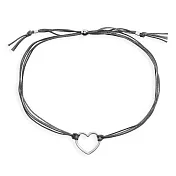 Dogeared Friendship 銀色愛心手鍊 經典墜 黑X灰 防水繩衝浪手鍊