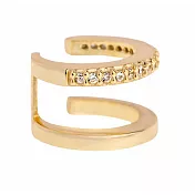SHASHI 鑲鑽C型雙層耳骨夾 無耳洞女孩必備 JADE PAVE EAR CUFF