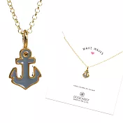 Dogeared 灰色船錨項鍊 琺瑯搪瓷船錨 金色許願項鍊 立定志向勇往直前 附原廠盒