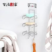 【生活採家】樂貼系列臺灣製304不鏽鋼浴室三層肥皂掛勾架#27242