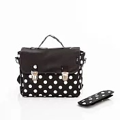 TiDi 黑白點點法式方型兒童書包黑底白點